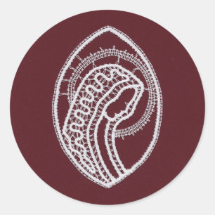 Catholic Blessed Virgin Mary, lace  Classic Round Sticker