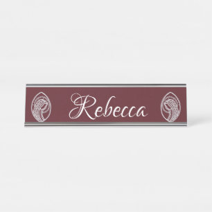 Catholic Blessed Virgin Mary, lace  Desk Name Plate