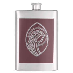 Catholic Blessed Virgin Mary, lace Hip Flask