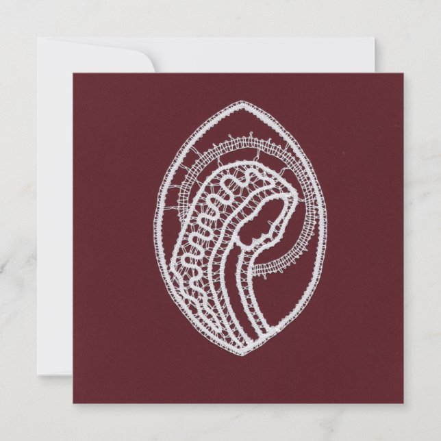 Catholic Blessed Virgin Mary, lace   Invitation (Front)