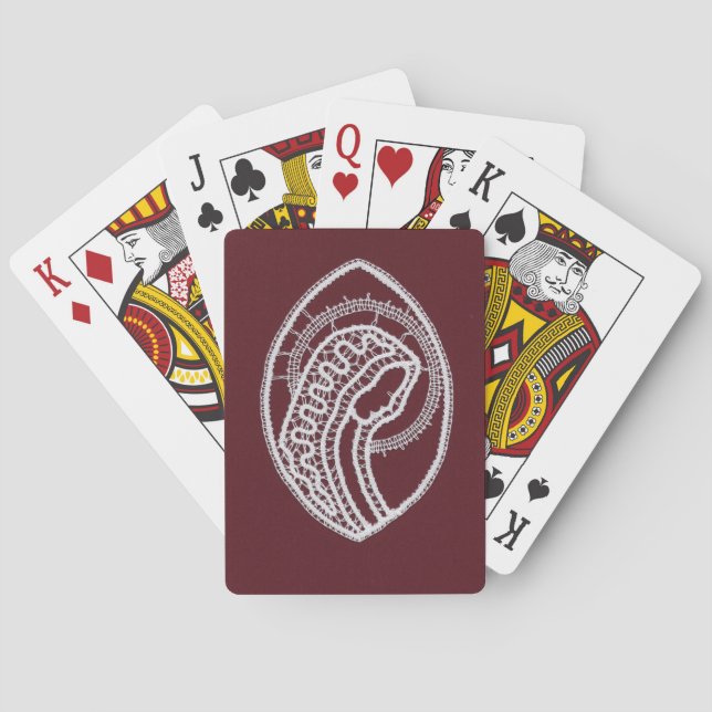 Catholic Blessed Virgin Mary, lace  Playing Cards (Back)