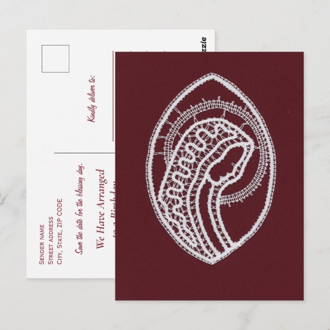 Catholic Blessed Virgin Mary, lace  Postcard (Front/Back)