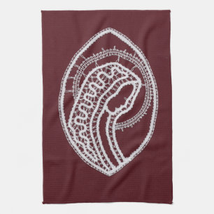 Catholic Blessed Virgin Mary, lace  Tea Towel