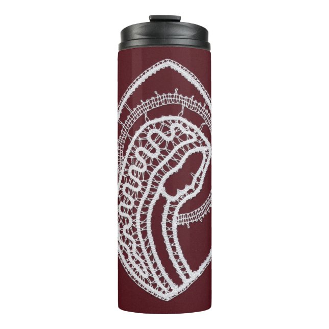 Catholic Blessed Virgin Mary, lace  Thermal Tumbler (Front)