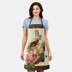 Catholic Blessed Virgin Mary Mount Carmel Rose Apron