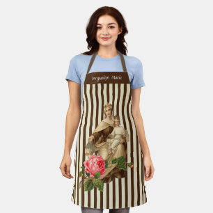 Catholic Blessed Virgin Mary Mount Carmel Rose Apron
