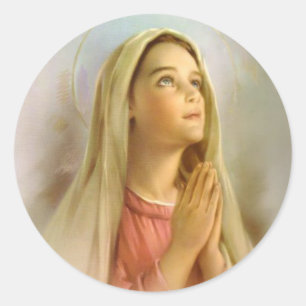 Catholic Blessed Virgin Mary Religious Classic Round Sticker
