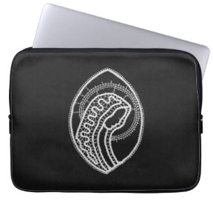 Catholic Blessed Virgin Mary White Lace on Black Laptop Sleeve