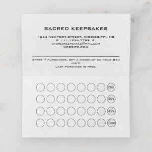 Catholic Blessed Virgin Mary White Lace on Black Loyalty Card