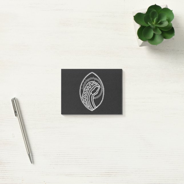 Catholic Blessed Virgin Mary White Lace on Black Post-it Notes (Office)