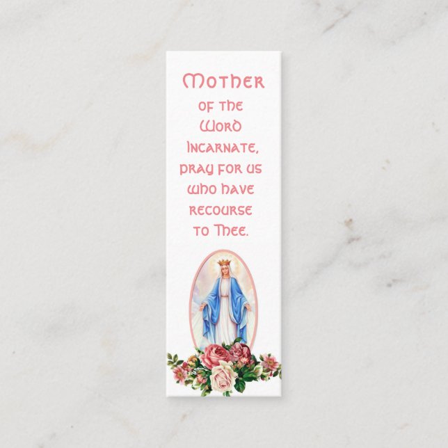 Catholic Blessed Virgin Mother Religious Holy Card (Front)