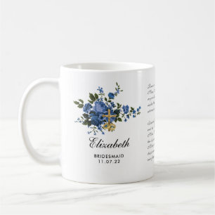 Catholic Blue Roses Crucifix Prayer Bridesmaid Coffee Mug