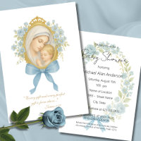 Catholic Boy Baby Shower Mary and Jesus