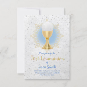 catholic boy first communion design invitation