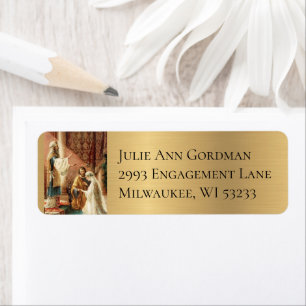 Catholic Bride & Groom Mary Joseph Gold Shimmer