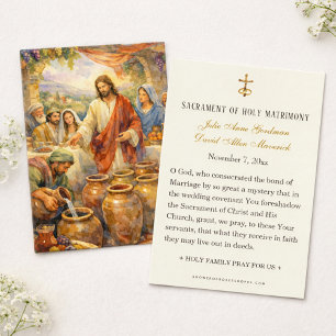 Catholic Cana Wedding Prayer Cards