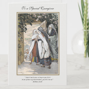 Catholic Caregiver Mary Visits Elizabeth Religious Card