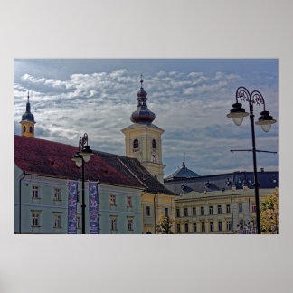 Catholic Cathedral Sibiu City Hall Poster