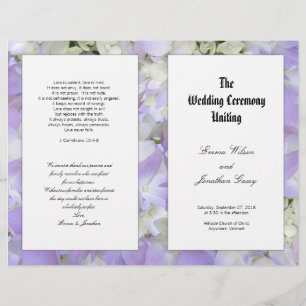 Catholic Ceremony Purple Flowers Program Template