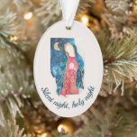 Catholic Christmas 2022 Silent Night Blessed Mary  Ornament<br><div class="desc">The virgin Mary image for this design comes from an original alcohol ink painting that I completed in 2022. Support Christian women in small business when you purchase this ornament.</div>