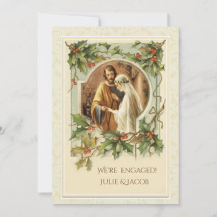 Catholic Christmas Engagement Annoucement Invitation
