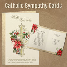 Catholic Christmas Sympathy Condolence Poinsettia