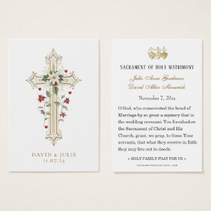 Catholic Christmas Wedding Prayer Holy Card 