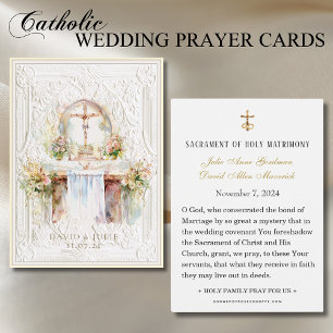 Catholic Church Altar Wedding Prayer Card