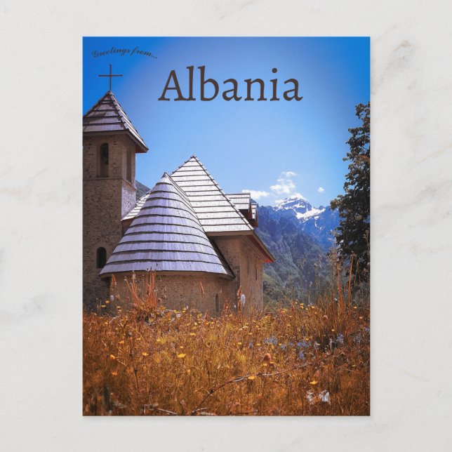 Catholic Church of Theth in Shkodër County Albania Postcard (Front)