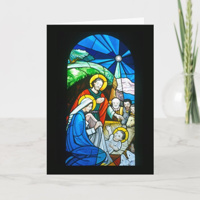 Catholic Church Stained Glass Window in Nagasaki Holiday Card (Front)