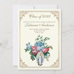 Catholic Classic Elegant Religious Graduation  Invitation