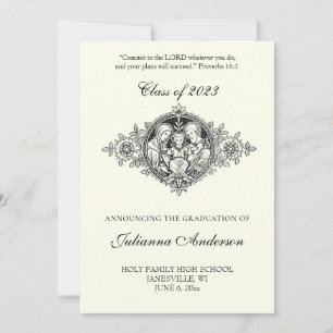 Catholic Classic Elegant Religious Graduation Invitation