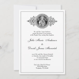 Catholic Classic Elegant Religious Wedding Invitat Invitation