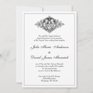 Catholic Classic Elegant Religious Wedding Invitation