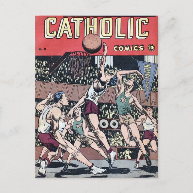 Catholic Comics Basketball Postcard (Front)