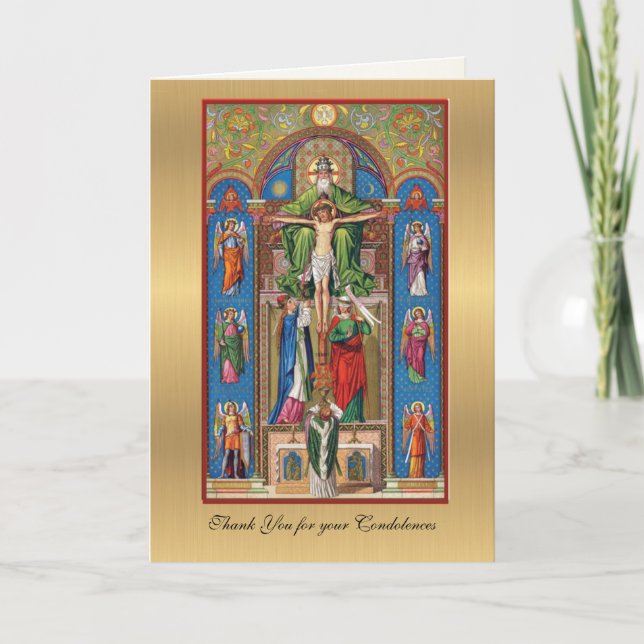 Catholic Condolence Funeral Thank You Card (Front)