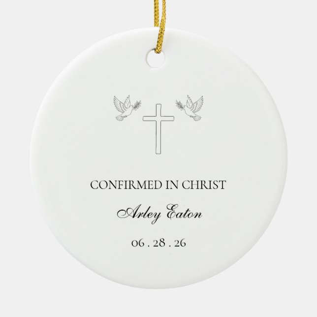 Catholic Confirmation Christmas  Ceramic Tree Decoration (Front)