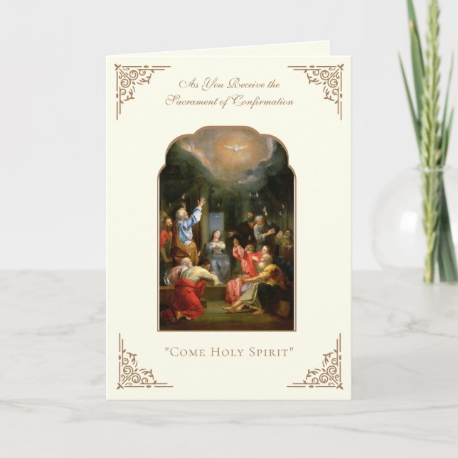 Catholic Confirmation Holy Spirit Virgin Mary Card (Front)