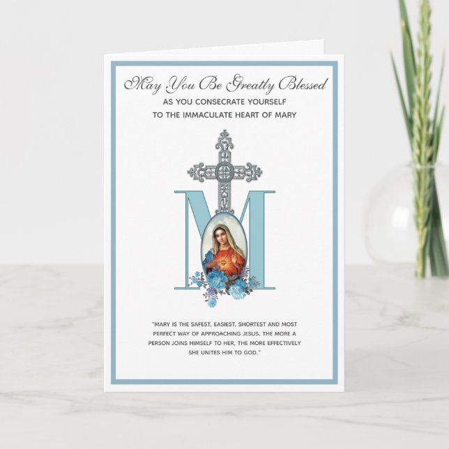 Catholic Consecration to Immaculate Mary Religious Card (Front)