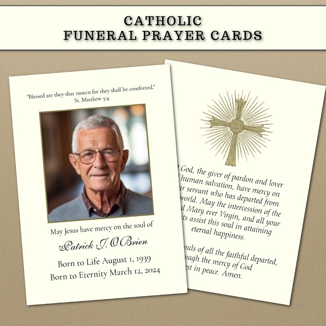 Catholic Cross Funeral s Memorial Prayer Holy Card (Creator Uploaded)