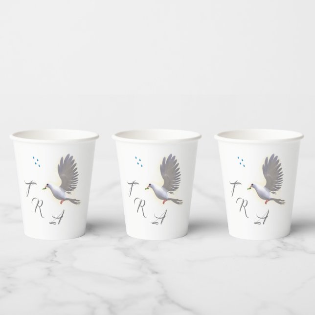 Catholic Dove and Water  Paper Cups (Multi)