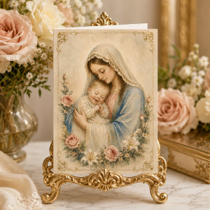 Catholic Down Syndrome Baby Blessed Mother Mary Card