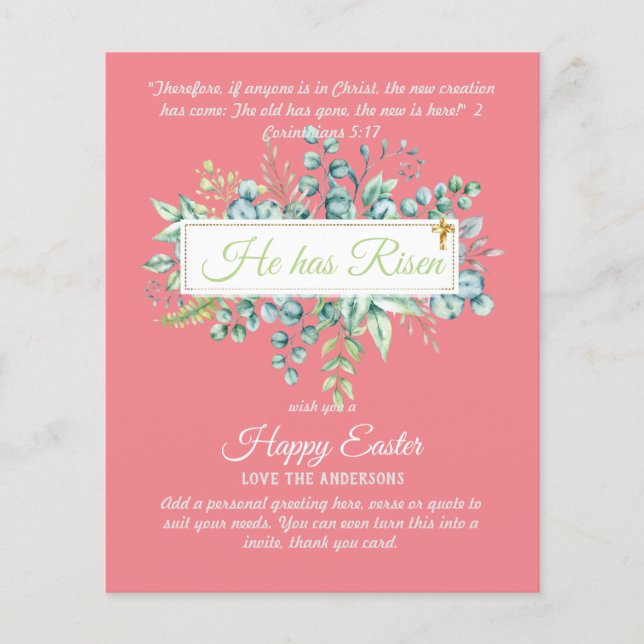 Catholic EASTER Cards Religious Verse Bible Quote (Front)