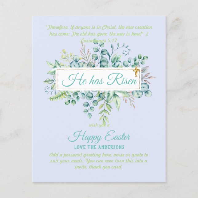 Catholic EASTER Cards Religious Verse Bible Quote (Front)