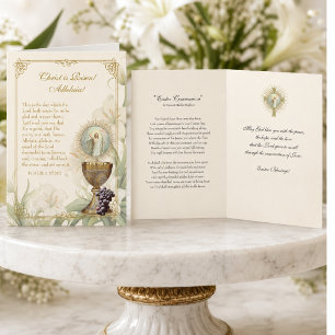 Catholic Easter Scripture Poem Risen Christ Holiday Card