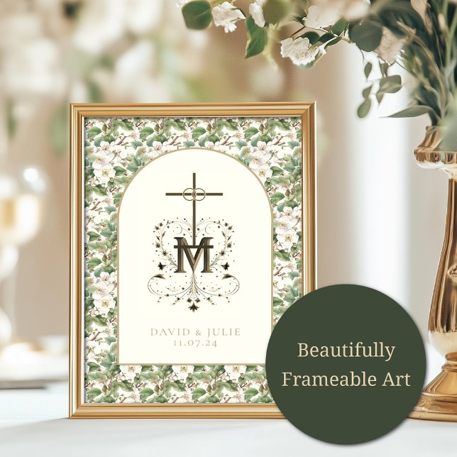 Catholic  Elegant Floral Religious Wedding  Invitation (Creator Uploaded)