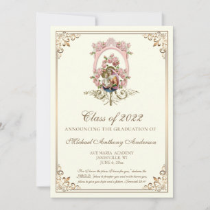 Catholic Elegant Religious Marian Graduation Invitation