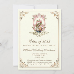 Catholic Elegant Religious Marian Graduation Invitation
