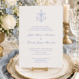 Catholic Elegant Religious Mary Wedding Invitation