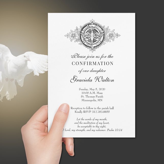 Catholic Elegant Sacrament of Confirmation Invitat Invitation (Creator Uploaded)